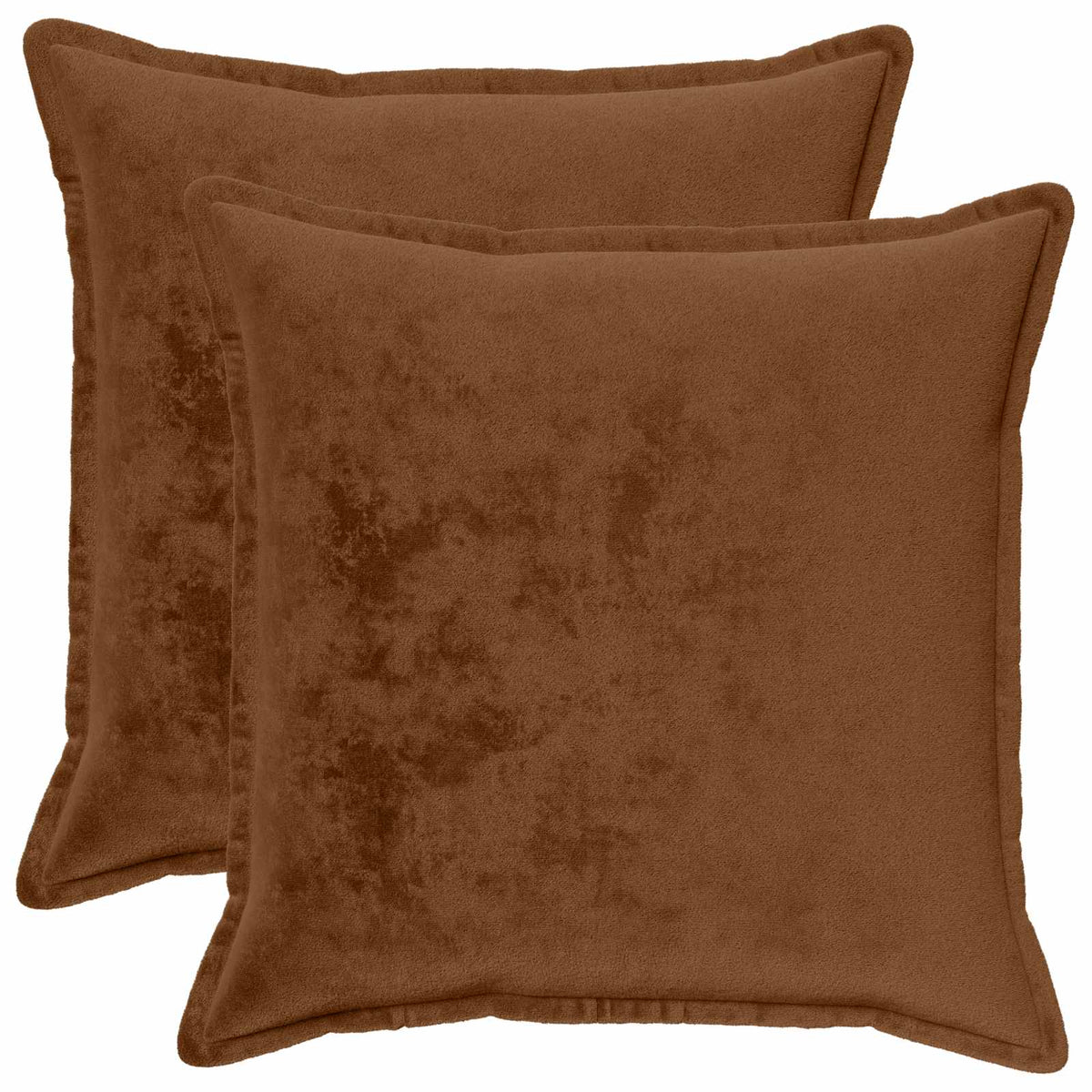 Cushion Cover 2 pcs HOUTEN Light Brown 55 x 55 cm Flannel