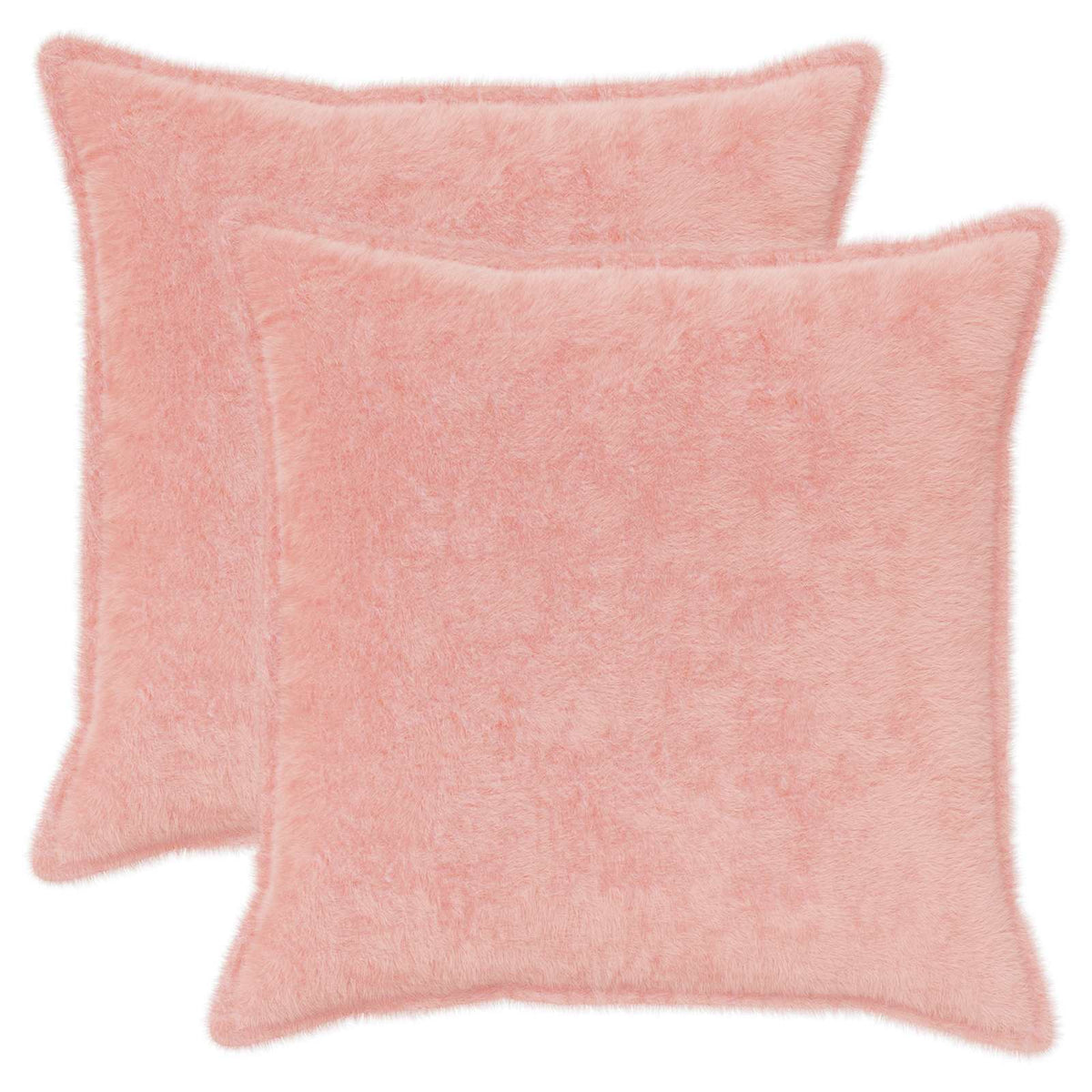 Cushion Cover 2 pcs HOUTEN Pink 55 x 55 cm Faux Rabbit Fur