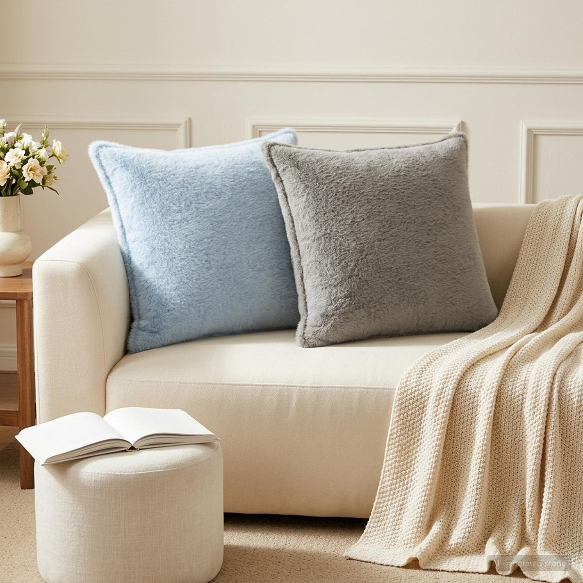 Cushion Cover 2 pcs HOUTEN Light Blue 55 x 55 cm