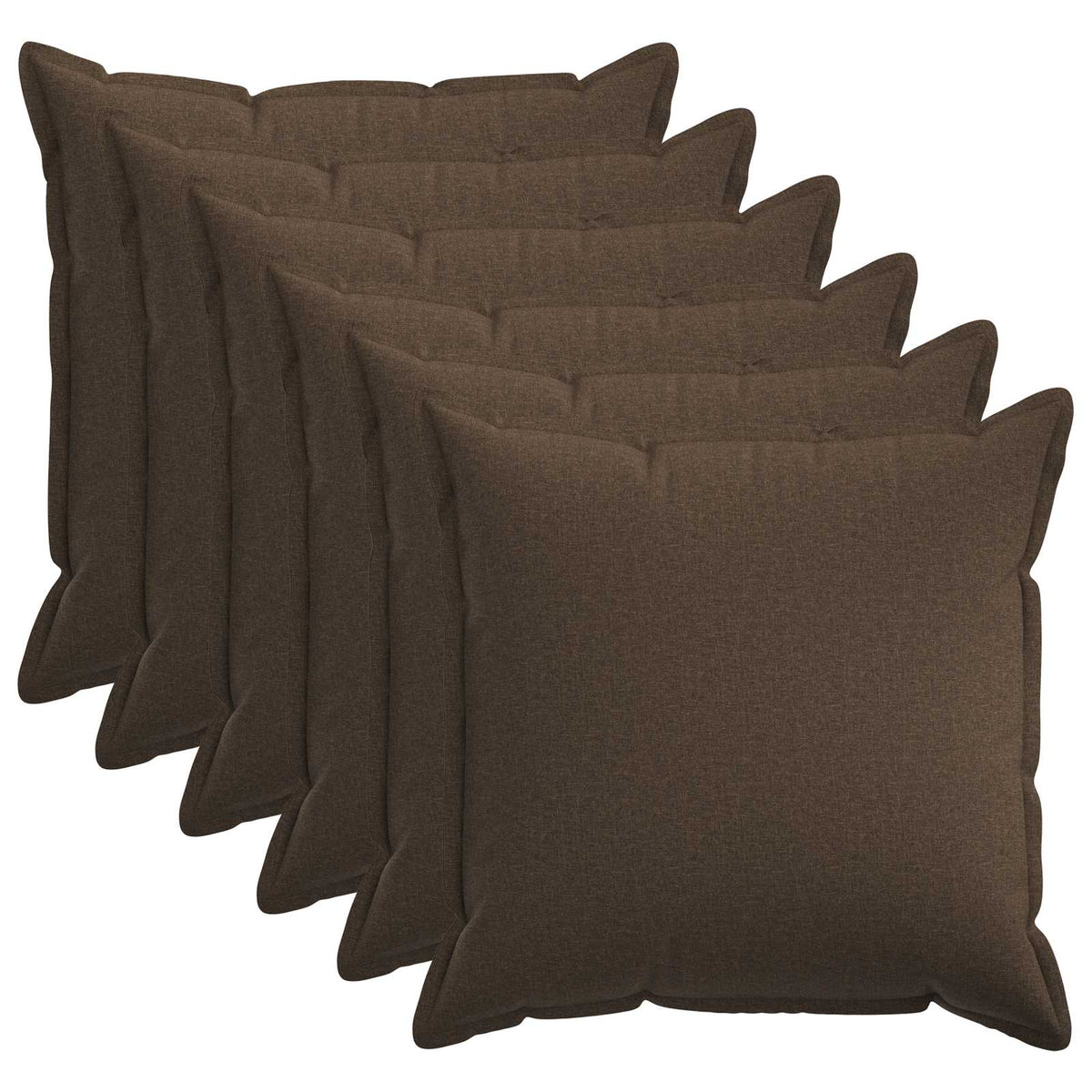 Cushion Cover 6 pcs HOUTEN Taupe 60 x 60 cm Faux Linen