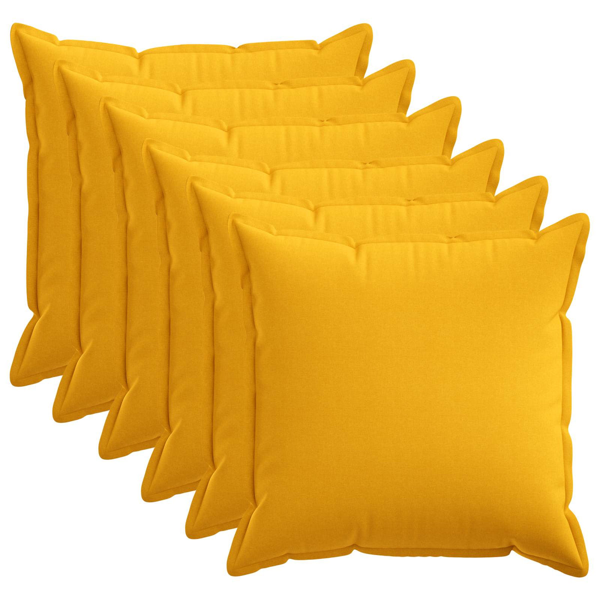 Cushion Cover 6 pcs HOUTEN Light Yellow 60 x 60 cm Faux Linen