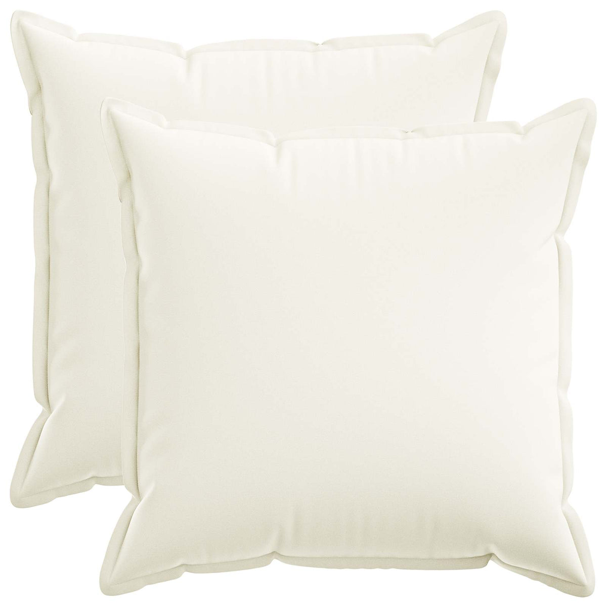 Cushion Cover 2 pcs HOUTEN White 60 x 60 cm Faux Linen