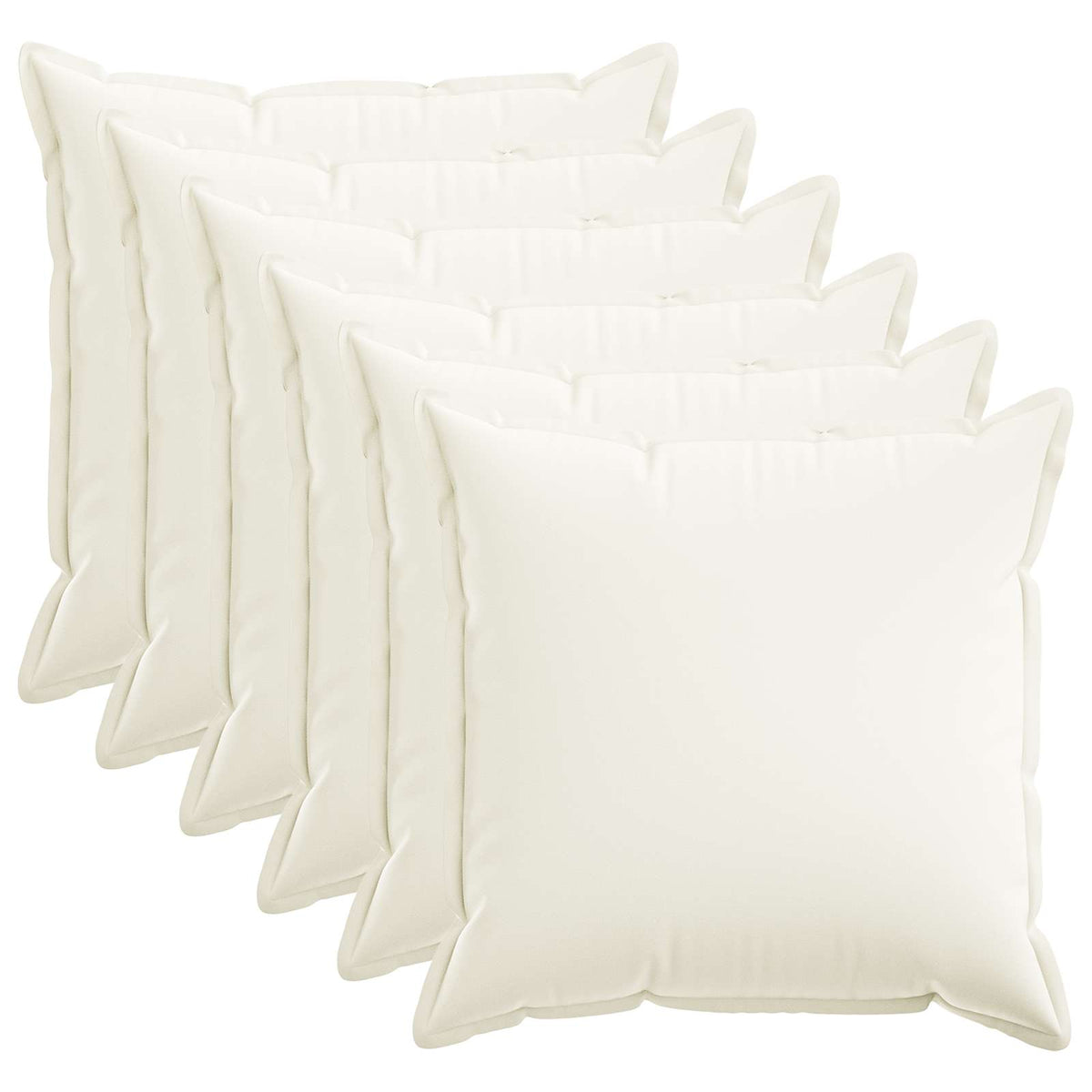 Cushion Cover 6 pcs HOUTEN White 60 x 60 cm Faux Linen