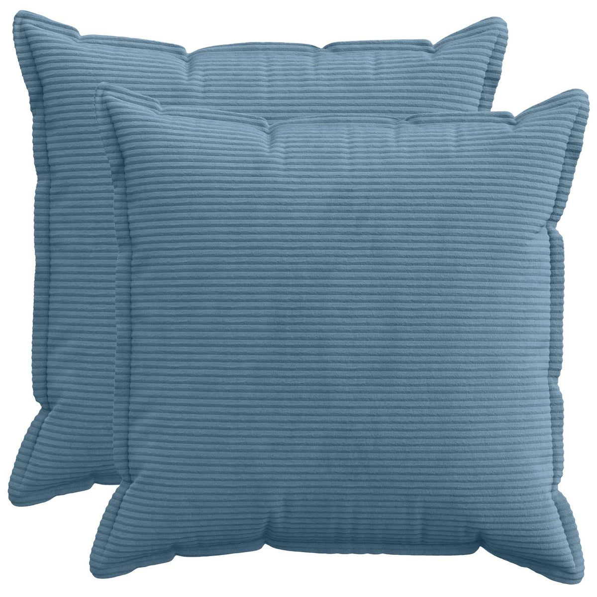 Cushion Cover 2 pcs HOUTEN Blue 60 x 60 cm Corduroy