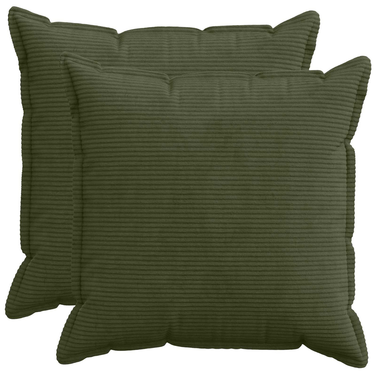 Cushion Cover 2 pcs HOUTEN Green 60 x 60 cm Corduroy