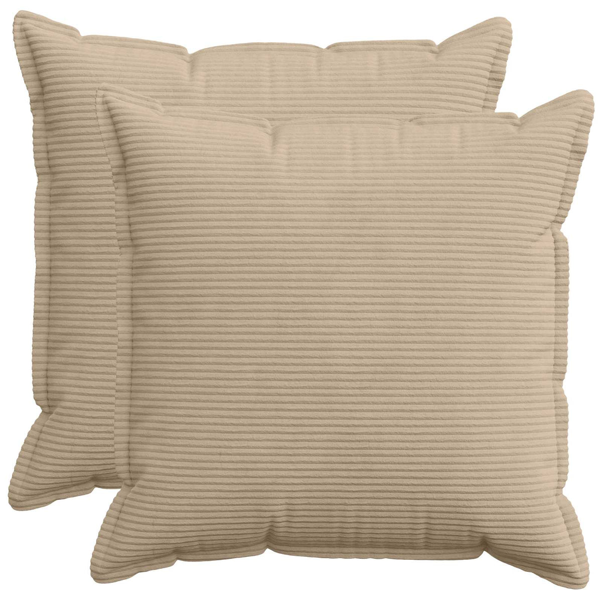 Cushion Cover 2 pcs HOUTEN Taupe 60 x 60 cm Corduroy