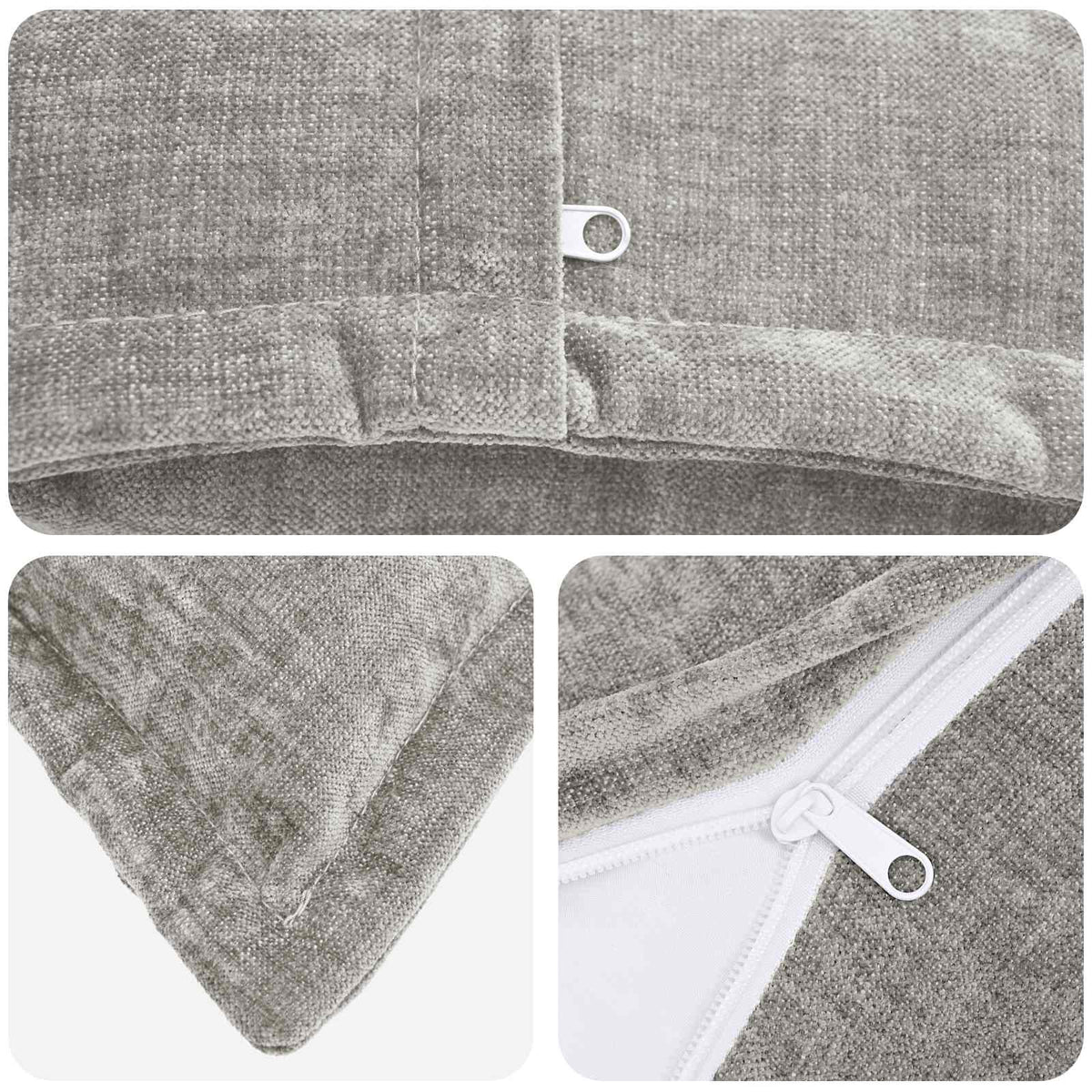 Cushion Cover 2 pcs HOUTEN Light Grey 60 x 60 cm