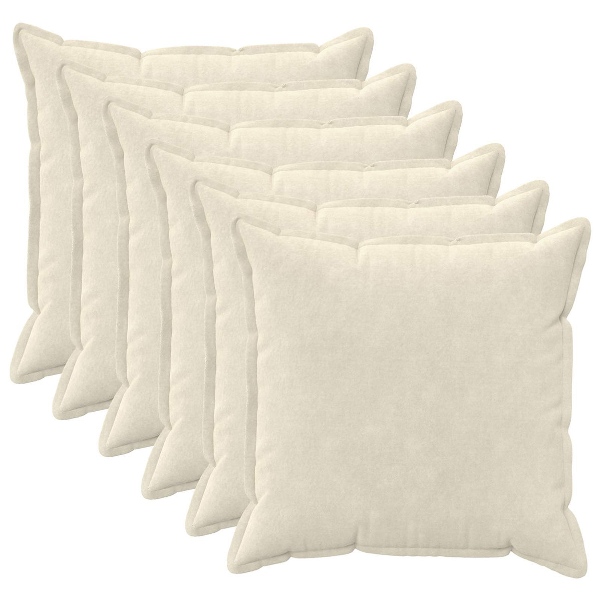 Cushion Cover 6 pcs HOUTEN Cream 60 x 60 cm Microfiber Fleece