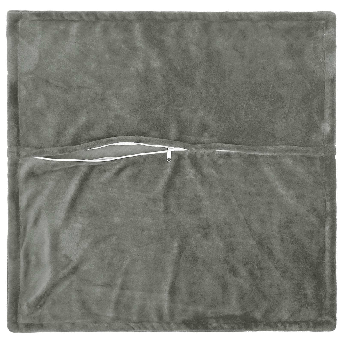 Cushion Cover 2 pcs HOUTEN Dark Grey 60 x 60 cm Flannel