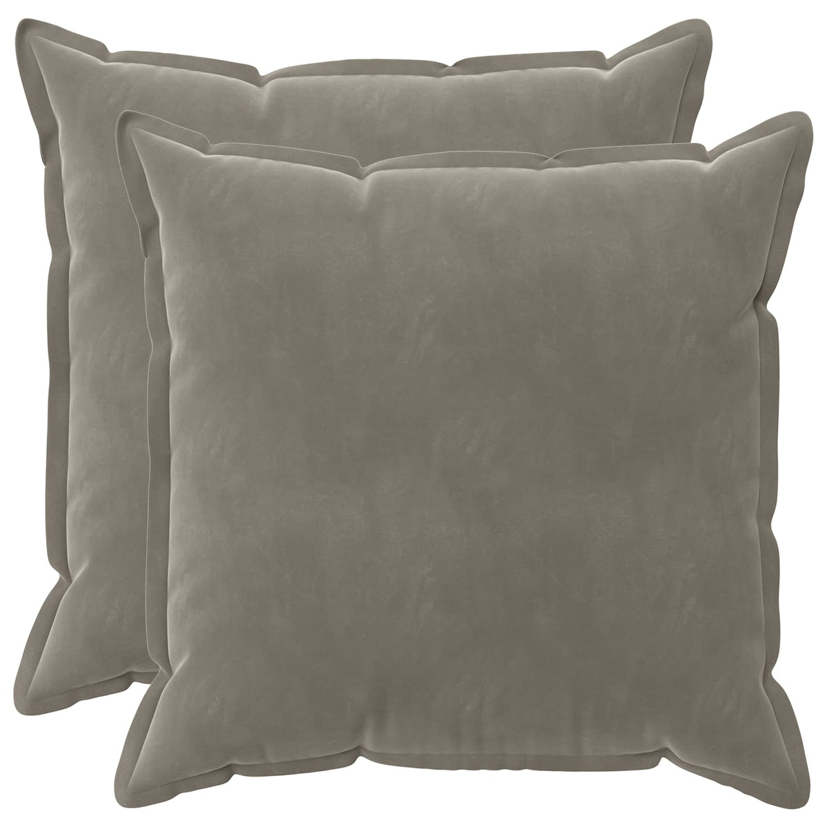 Cushion Cover 2 pcs HOUTEN Light Grey 65 x 65 cm Velvet