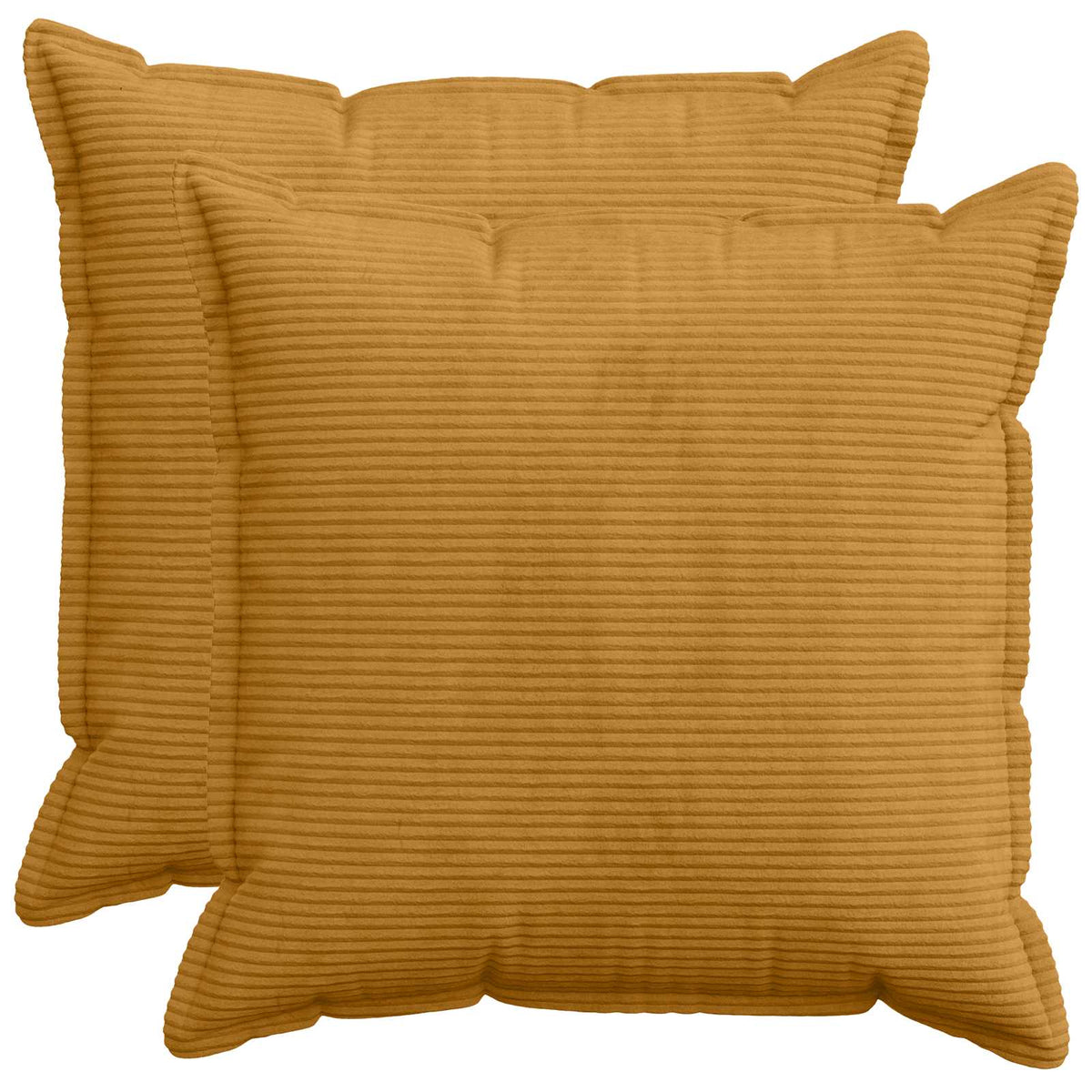 Cushion Cover 2 pcs HOUTEN Yellow 65 x 65 cm Corduroy