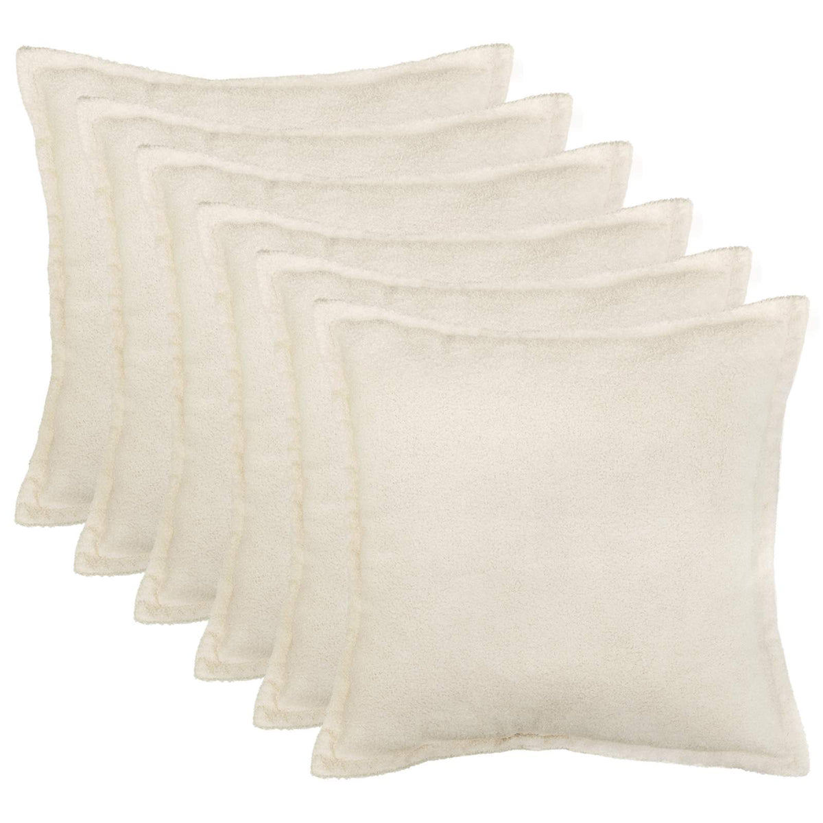 Cushion Cover 6 pcs HOUTEN Cream 65 x 65 cm Bouclé