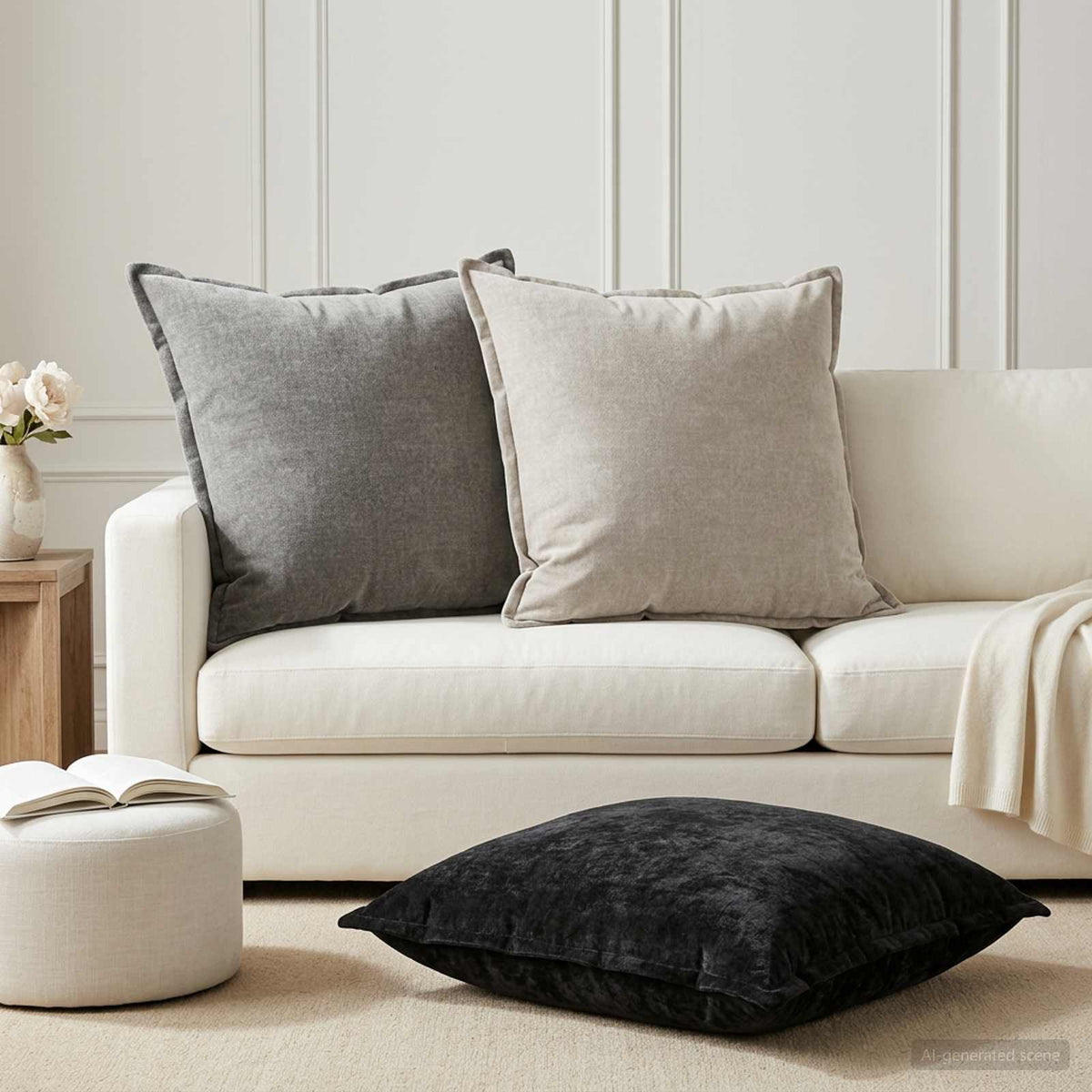 Cushion Cover 6 pcs HOUTEN Anthracite 80 x 80 cm