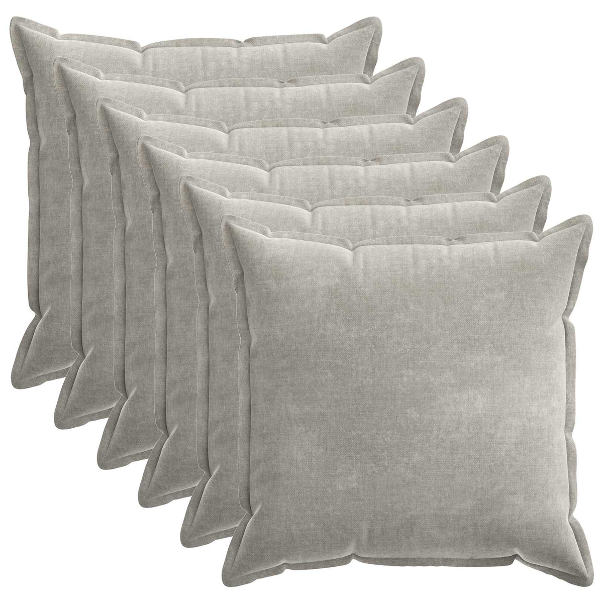 Cushion Cover 6 pcs HOUTEN Light Grey 65 x 65 cm