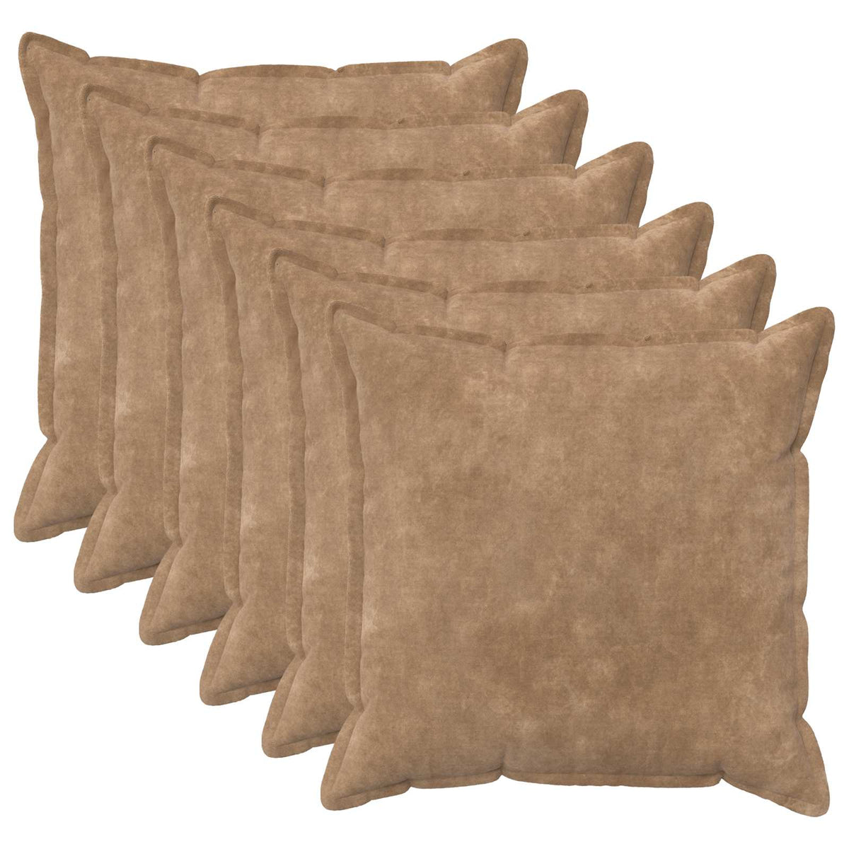 Cushion Cover 6 pcs HOUTEN Taupe 65 x 65 cm Microfiber Fleece
