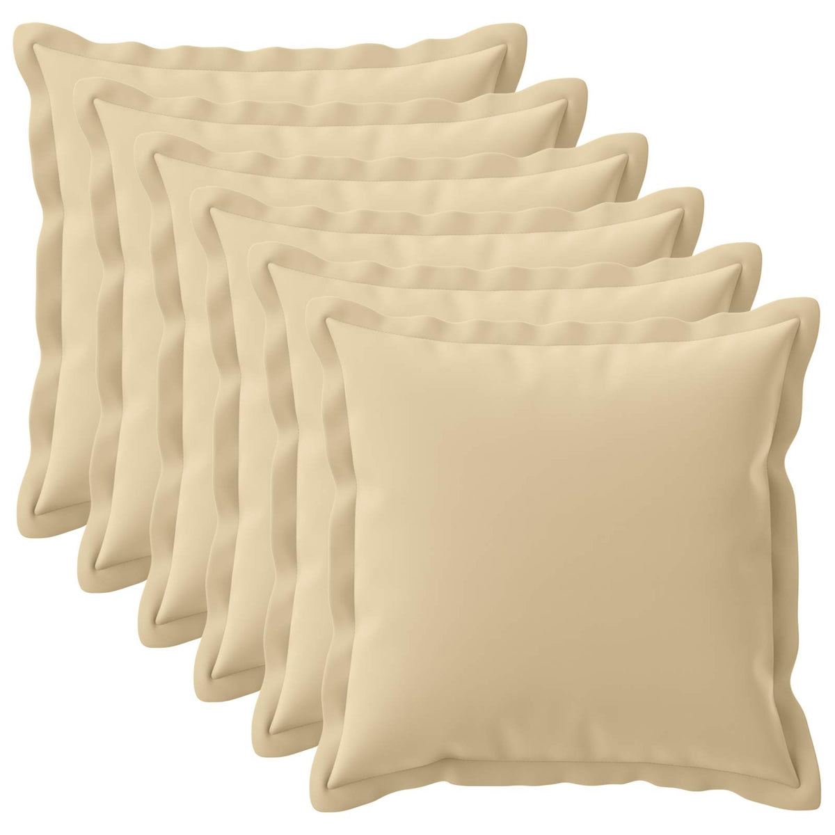 Cushion Cover 6 pcs HOUTEN Beige 65 x 65 cm Polyester
