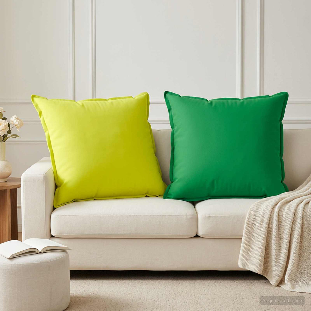 Cushion Cover 2 pcs HOUTEN Green 65 x 65 cm Polyester