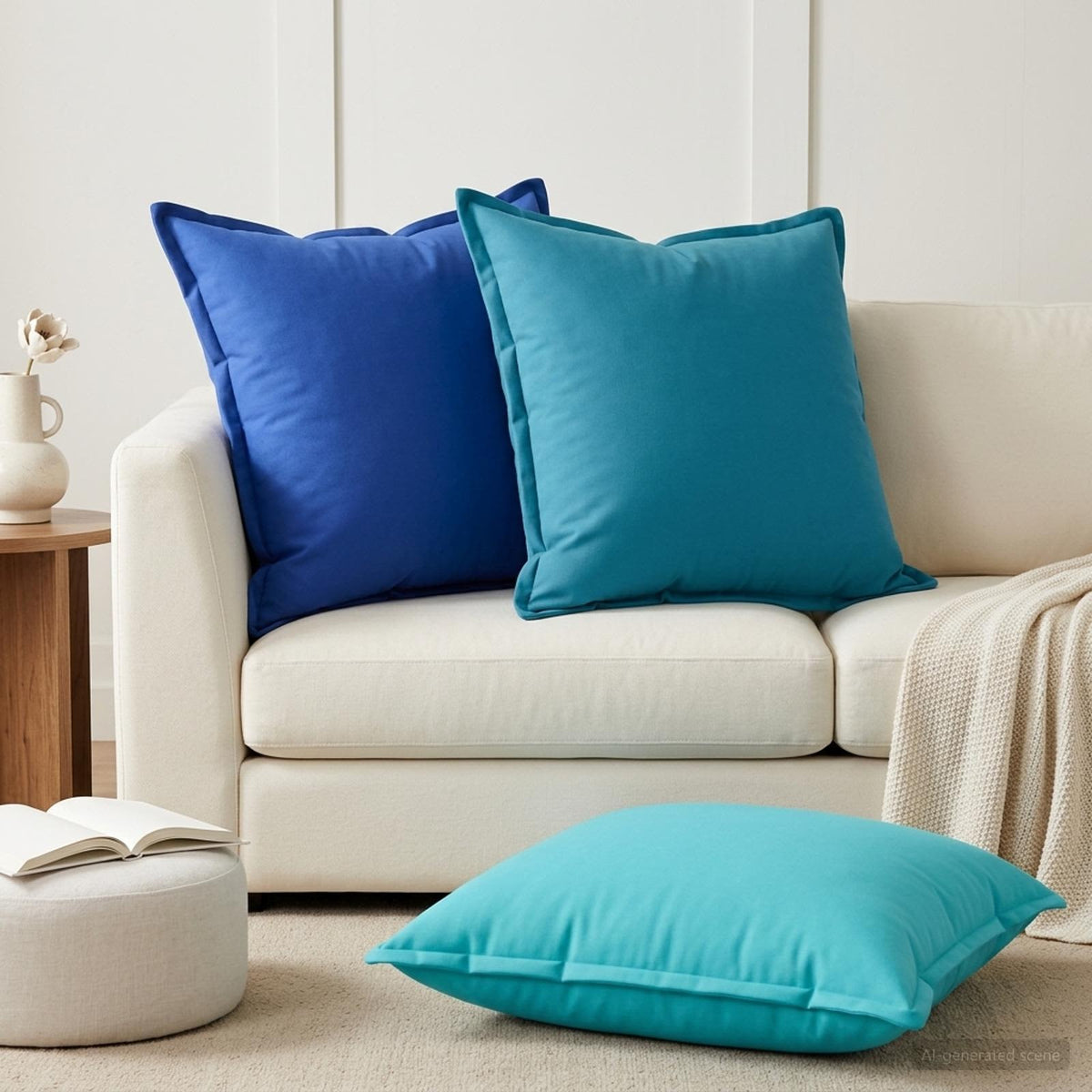 Cushion Cover 6 pcs HOUTEN Light Blue 80 x 80 cm Polyester