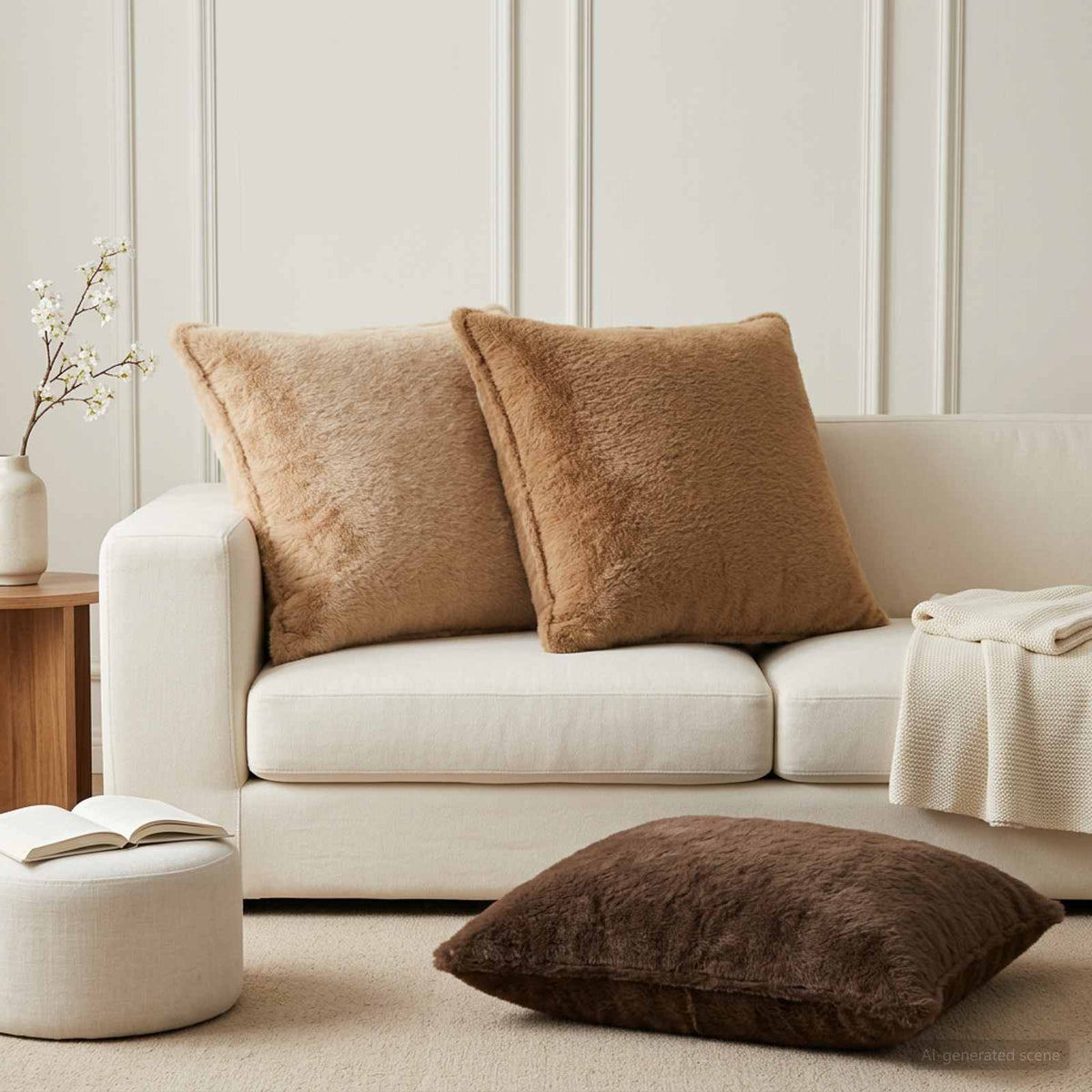 Cushion Cover 6 pcs HOUTEN Light Brown 70 x 70 cm