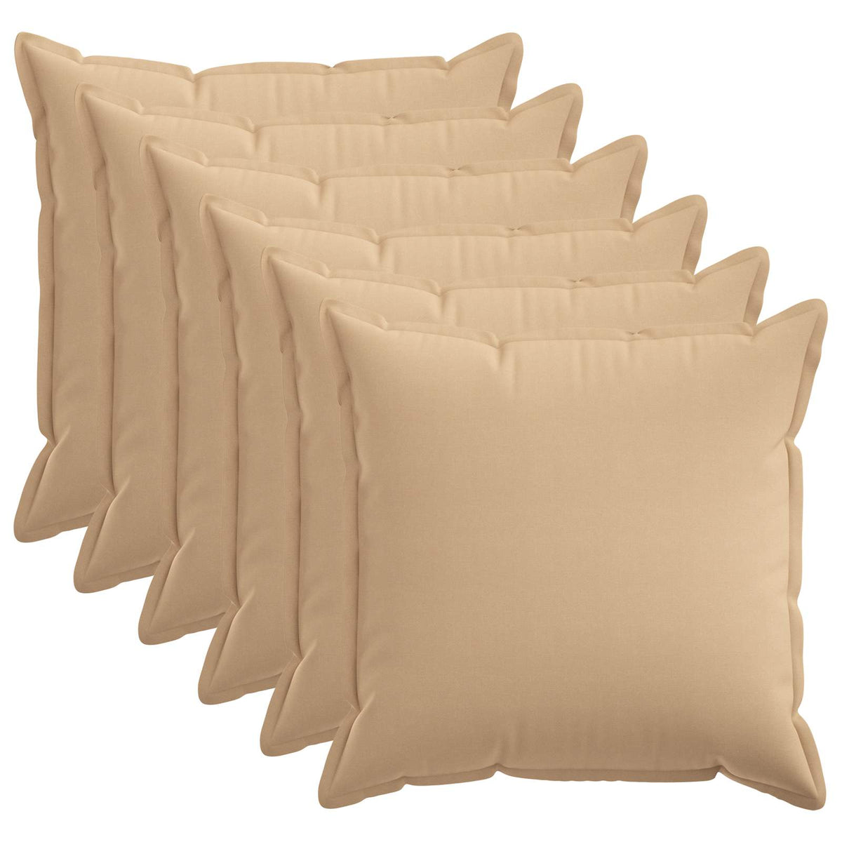 Cushion Cover 6 pcs HOUTEN Cream 70 x 70 cm Faux Linen