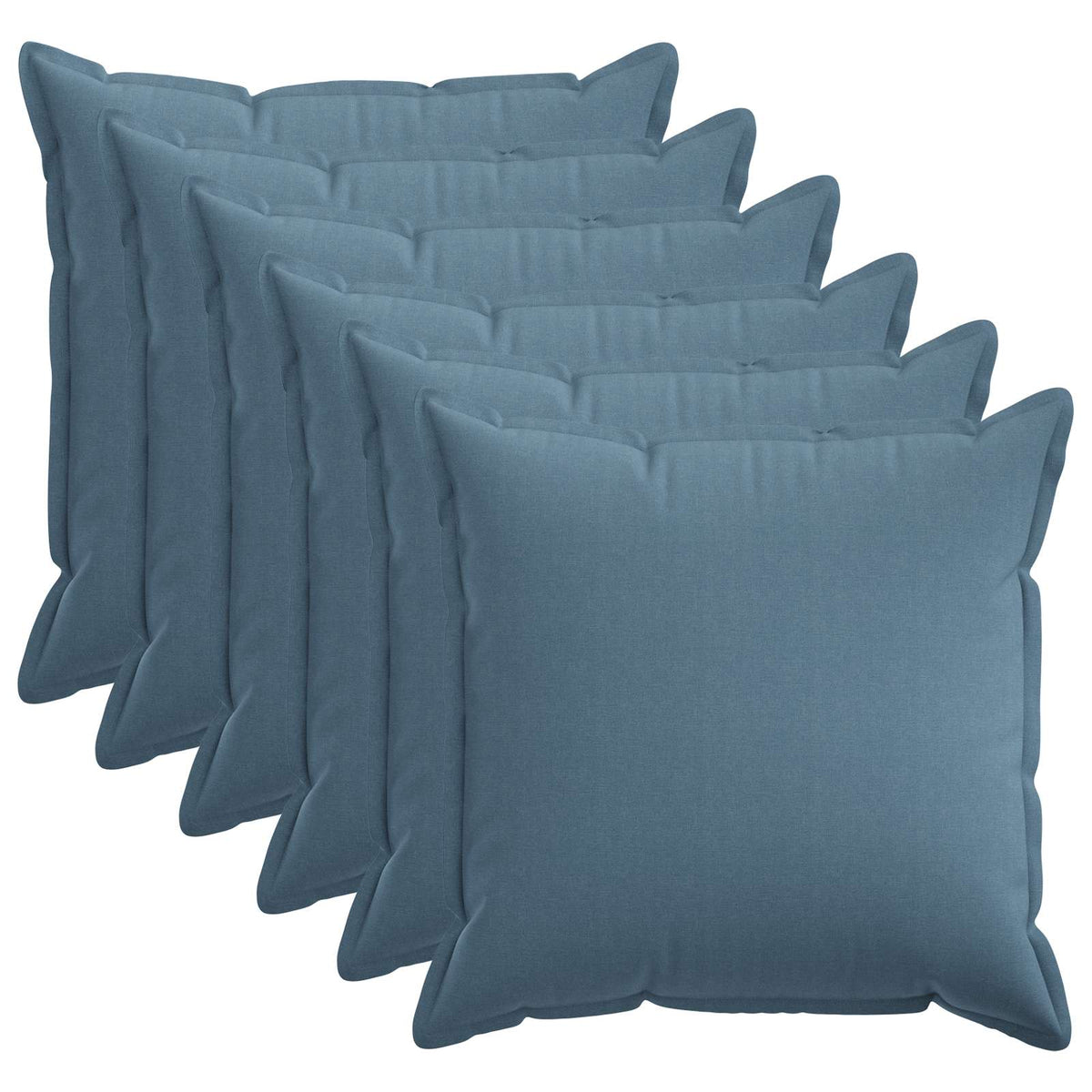Cushion Cover 6 pcs HOUTEN Jeans Blue 70 x 70 cm Faux Linen