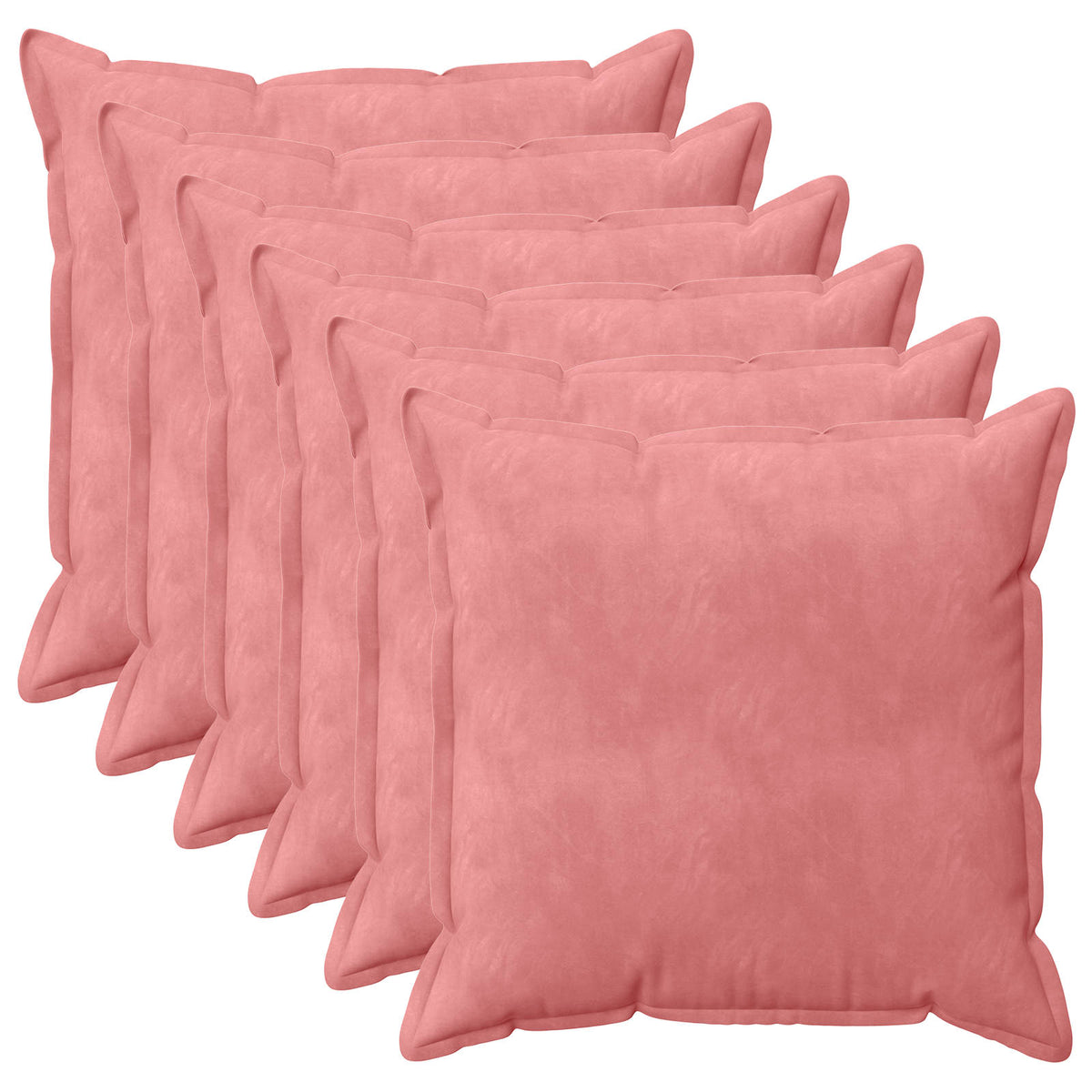 Cushion Cover 6 pcs HOUTEN Pink 70 x 70 cm Velvet
