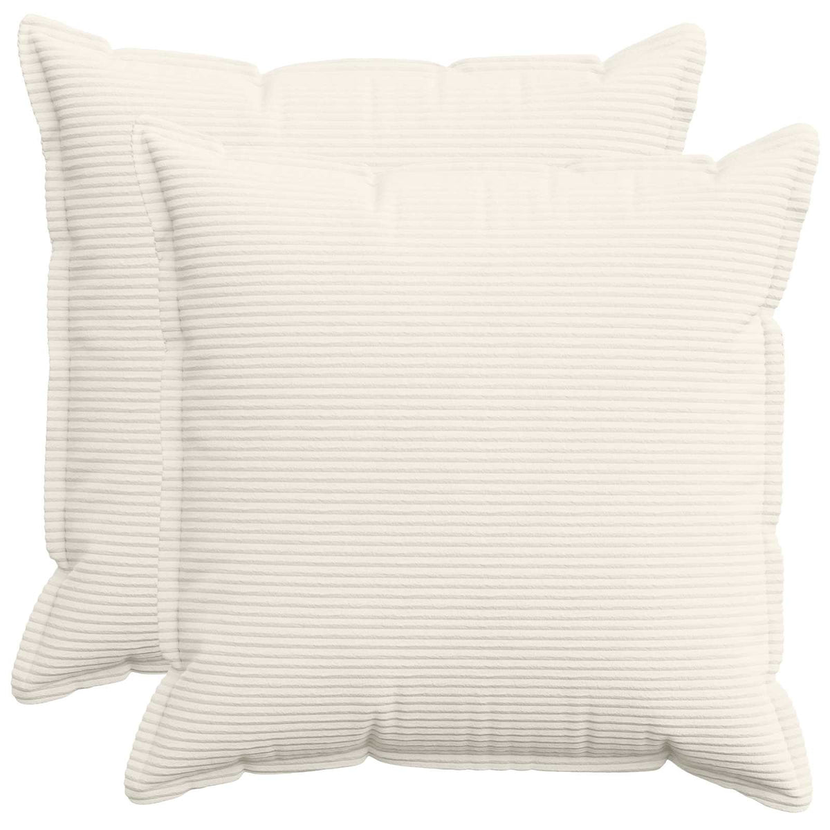 Cushion Cover 2 pcs HOUTEN Cream 70 x 70 cm Corduroy