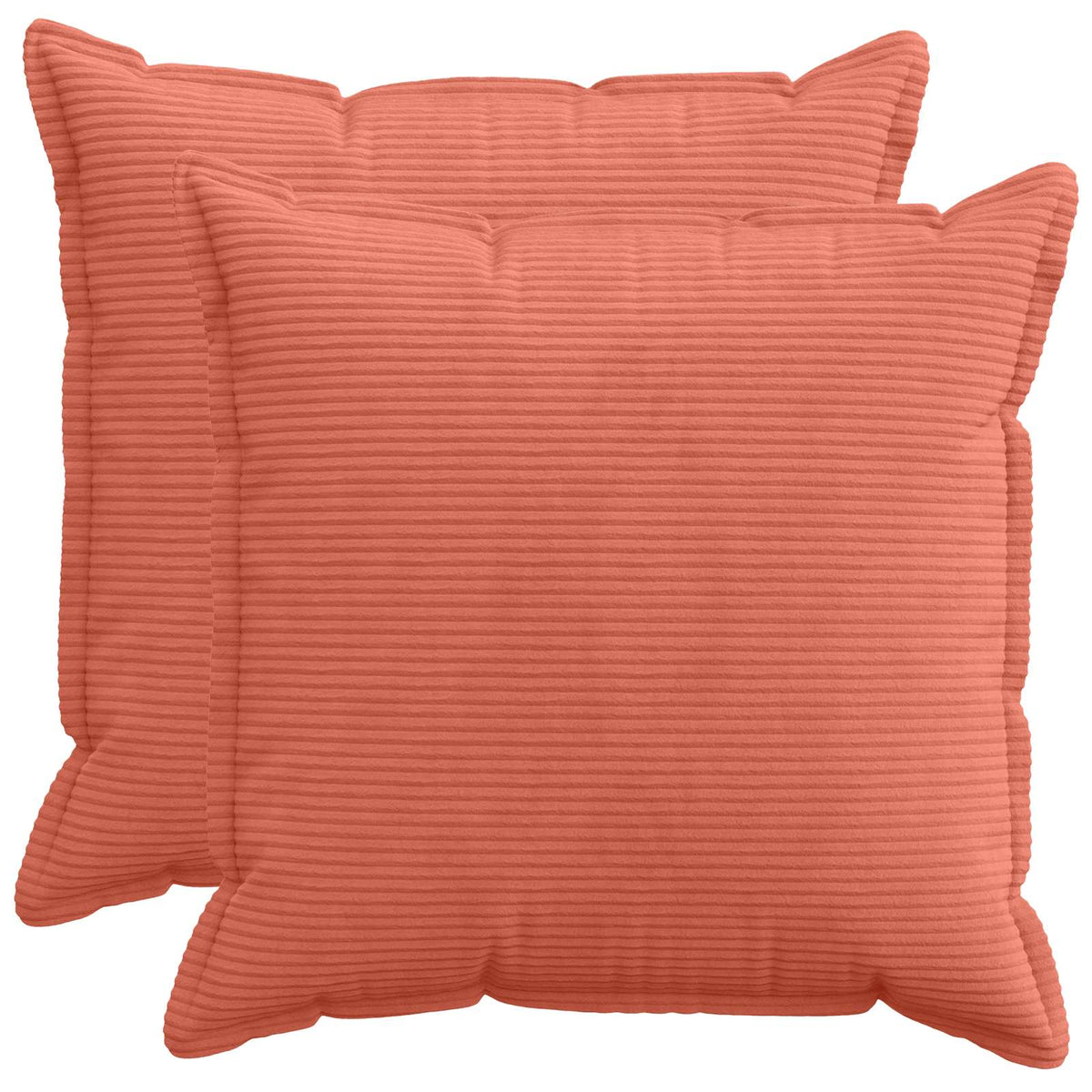 Cushion Cover 2 pcs HOUTEN Red Orange 70 x 70 cm Corduroy