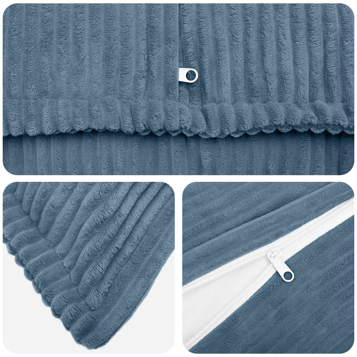 Cushion Cover 6 pcs HOUTEN Blue 70 x 70 cm Corduroy