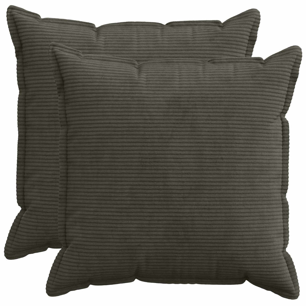 Cushion Cover 2 pcs HOUTEN Anthracite 70 x 70 cm Corduroy
