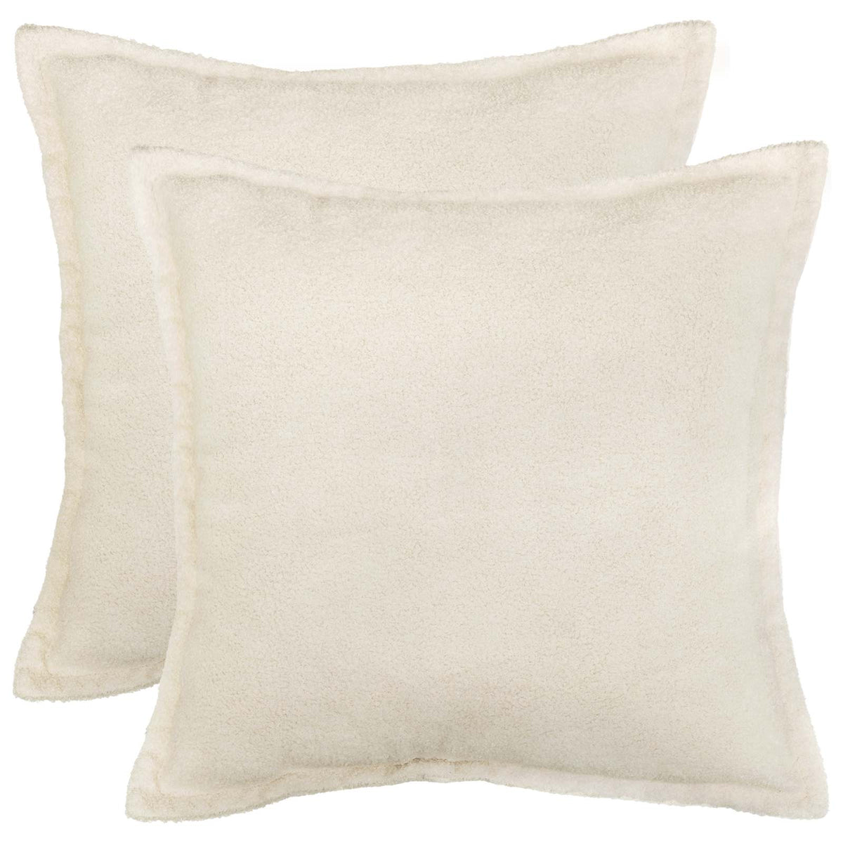 Cushion Cover 2 pcs HOUTEN Cream 70 x 70 cm Bouclé