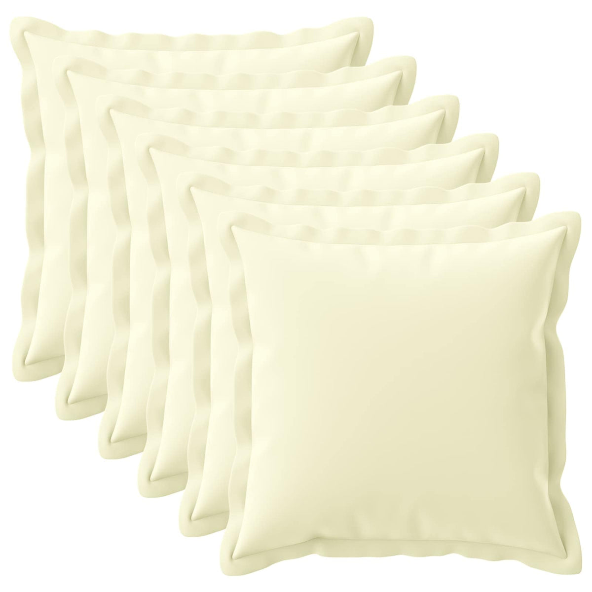 Cushion Cover 6 pcs HOUTEN Cream 70 x 70 cm Polyester