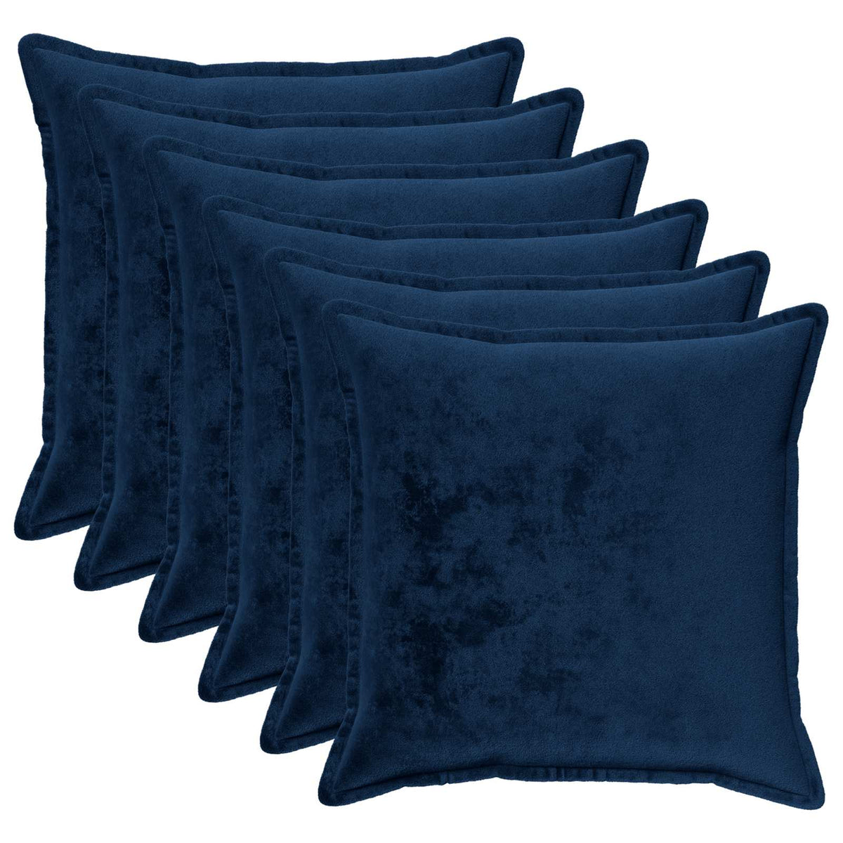 Cushion Cover 6 pcs HOUTEN Navy Blue 70 x 70 cm Flannel