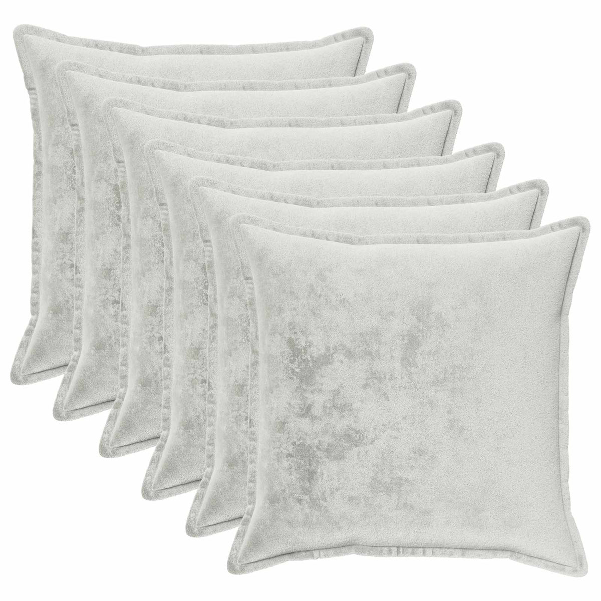 Cushion Cover 6 pcs HOUTEN Light Grey 70 x 70 cm Flannel