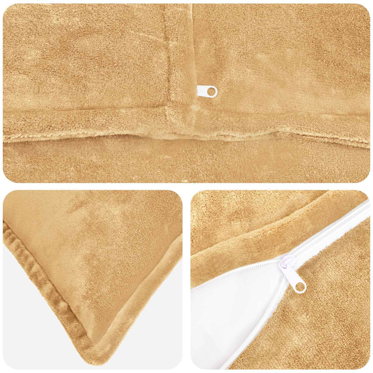 Cushion Cover 6 pcs HOUTEN Taupe 70 x 70 cm Flannel