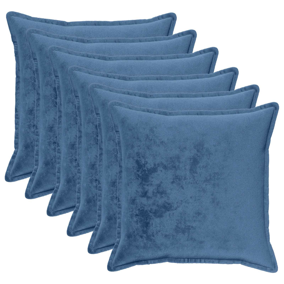 Cushion Cover 6 pcs HOUTEN Light Blue 70 x 70 cm Flannel
