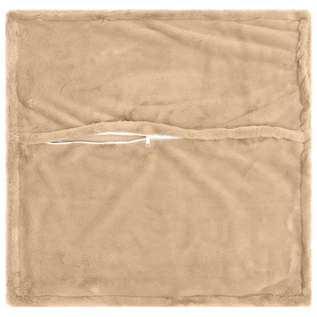 Cushion Cover 2 pcs HOUTEN Cream 70 x 70 cm Faux Rabbit Fur