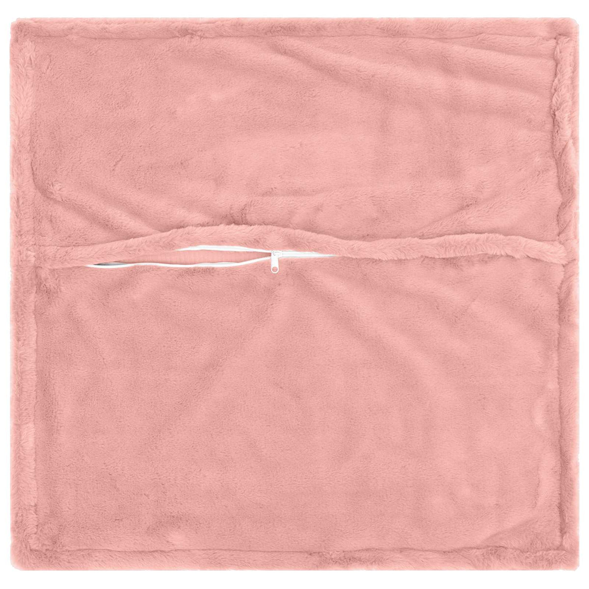 Cushion Cover 2 pcs HOUTEN Pink 70 x 70 cm Faux Rabbit Fur