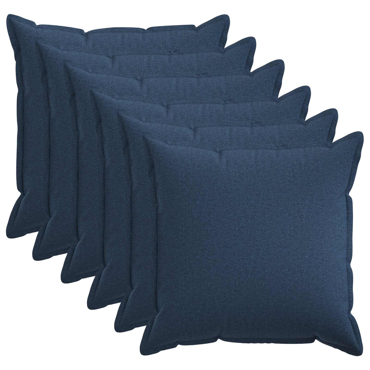 Cushion Cover 6 pcs HOUTEN Blue 80 x 80 cm Faux Linen