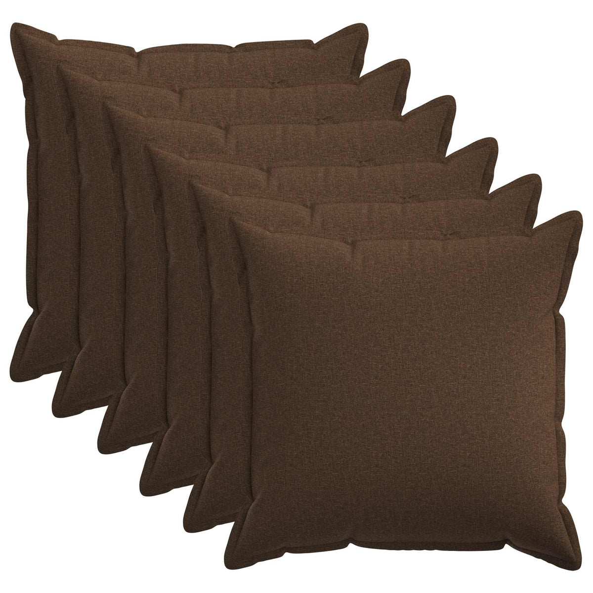 Cushion Cover 6 pcs HOUTEN Brown 80 x 80 cm Faux Linen