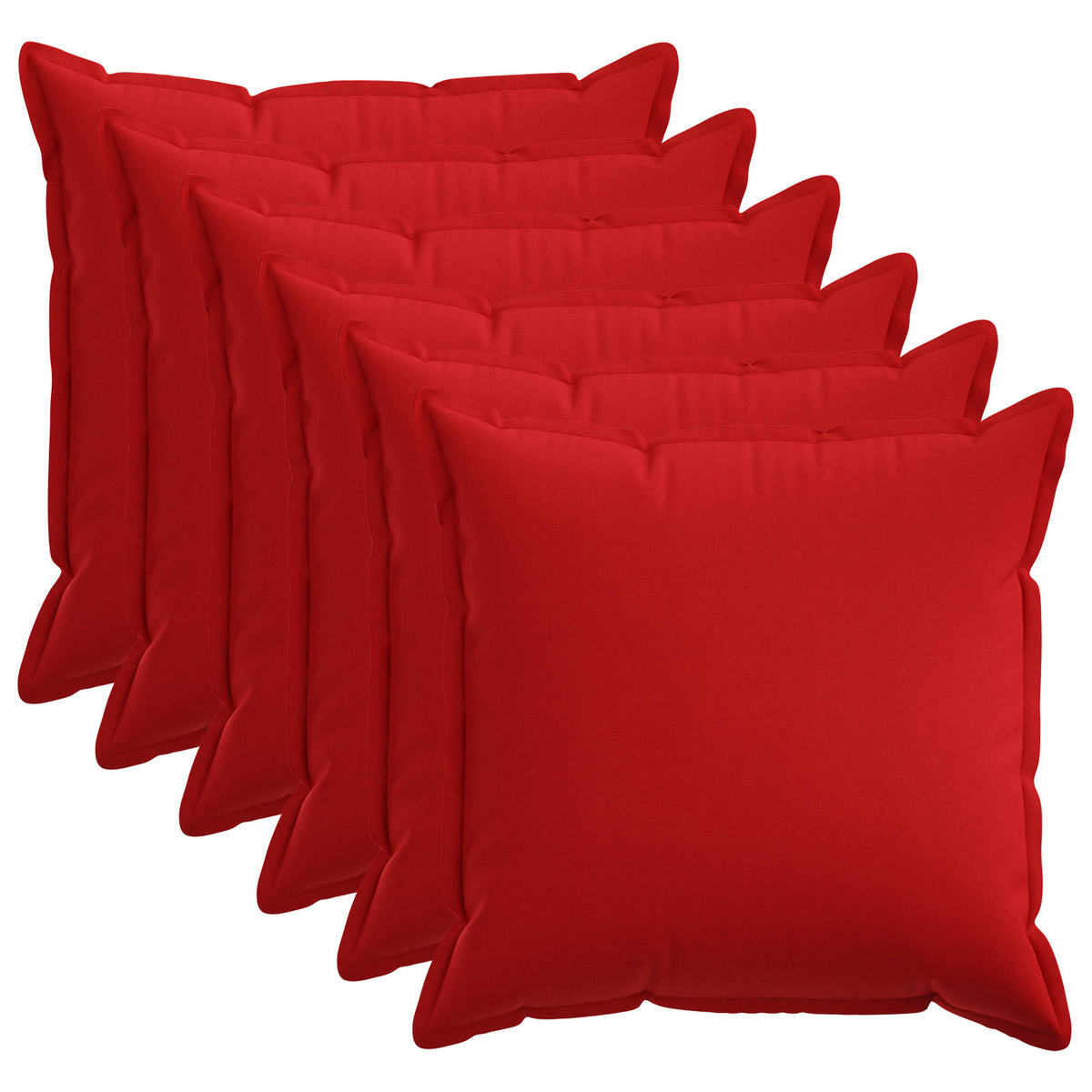 Cushion Cover 6 pcs HOUTEN Red 80 x 80 cm Faux Linen