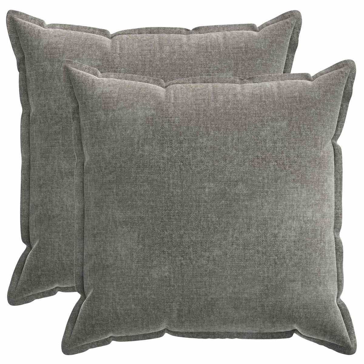 Cushion Cover 2 pcs HOUTEN Dark Grey 80 x 80 cm Chenille Fabric