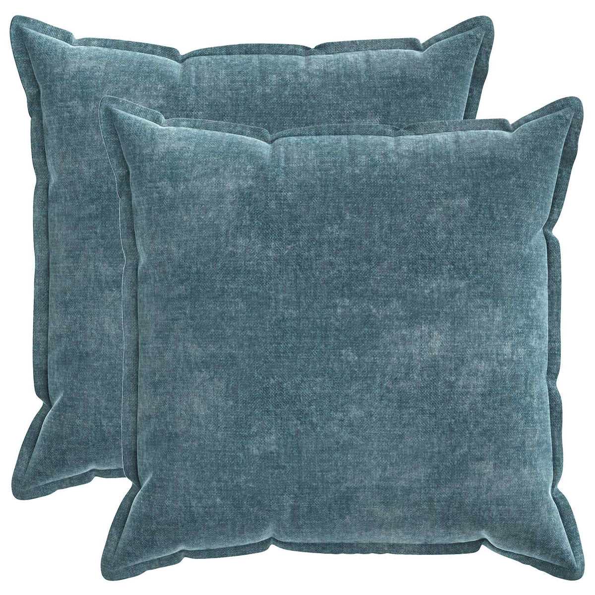 Cushion Cover 2 pcs HOUTEN Blue 80 x 80 cm Chenille Fabric