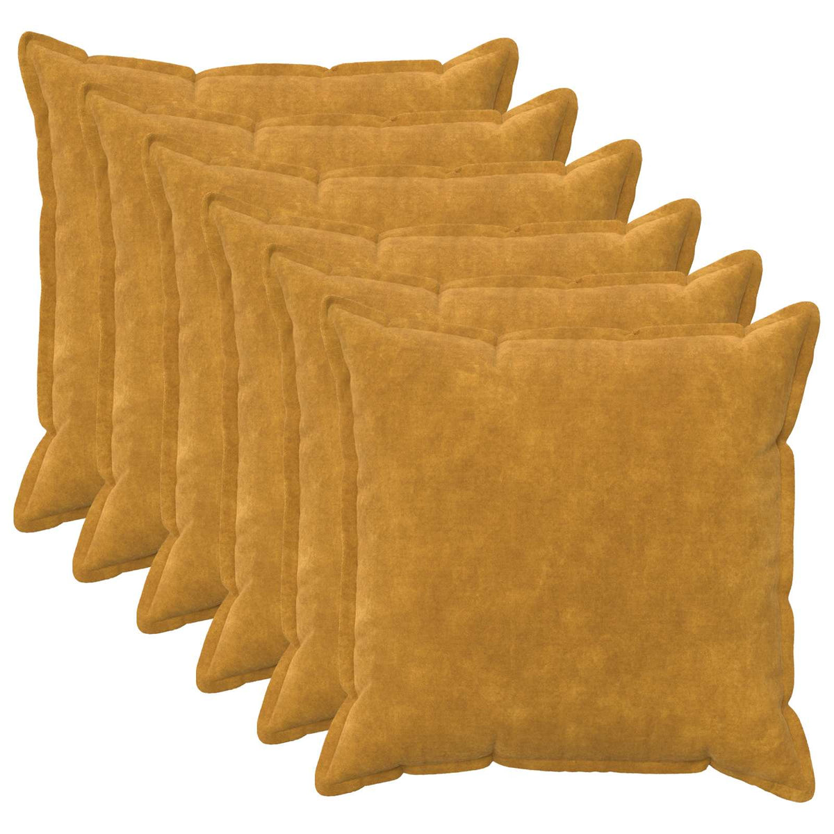 Cushion Cover 6 pcs HOUTEN Yellow 80 x 80 cm Microfiber Fleece