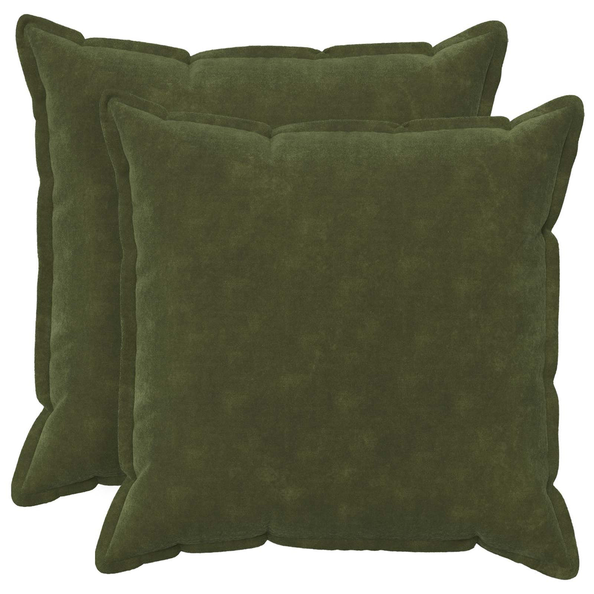 Cushion Cover 2 pcs HOUTEN Green 80 x 80 cm Microfiber Fleece