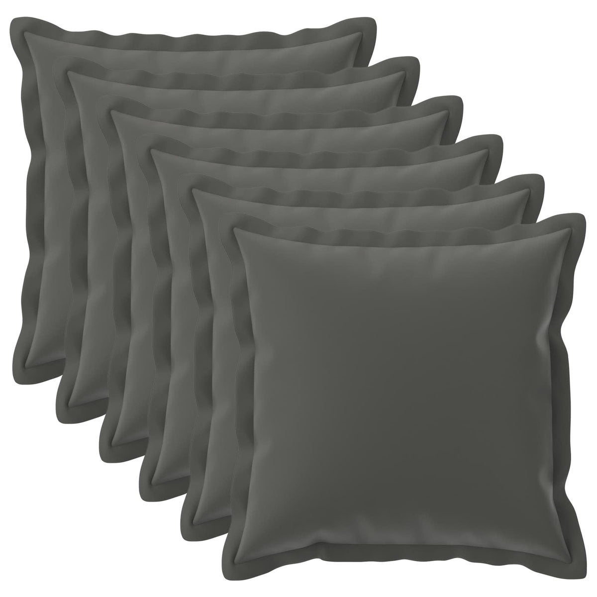 Cushion Cover 6 pcs HOUTEN Anthracite 80 x 80 cm Polyester