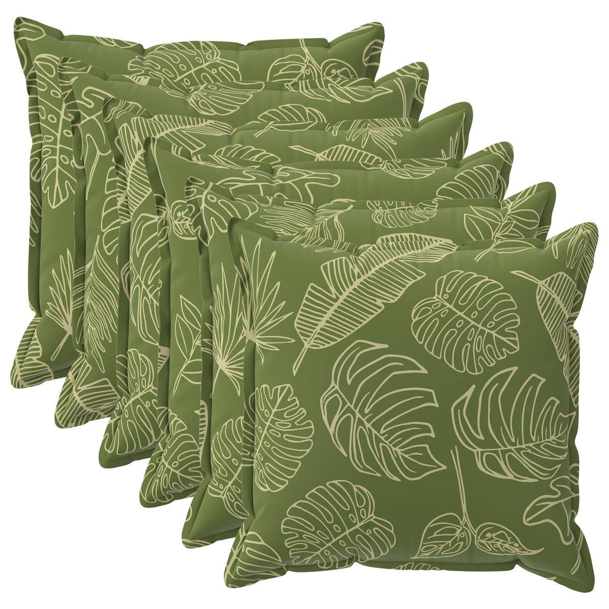 Cushion Cover 6 pcs HOUTEN Leaf Design 80 x 80 cm Polyester