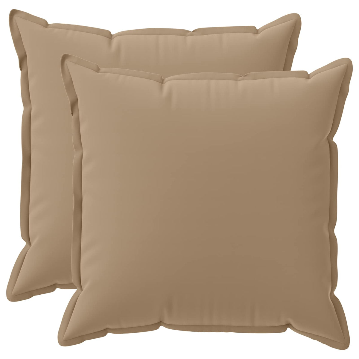 Cushion Cover 2 pcs HOUTEN Taupe 80 x 80 cm Polyester