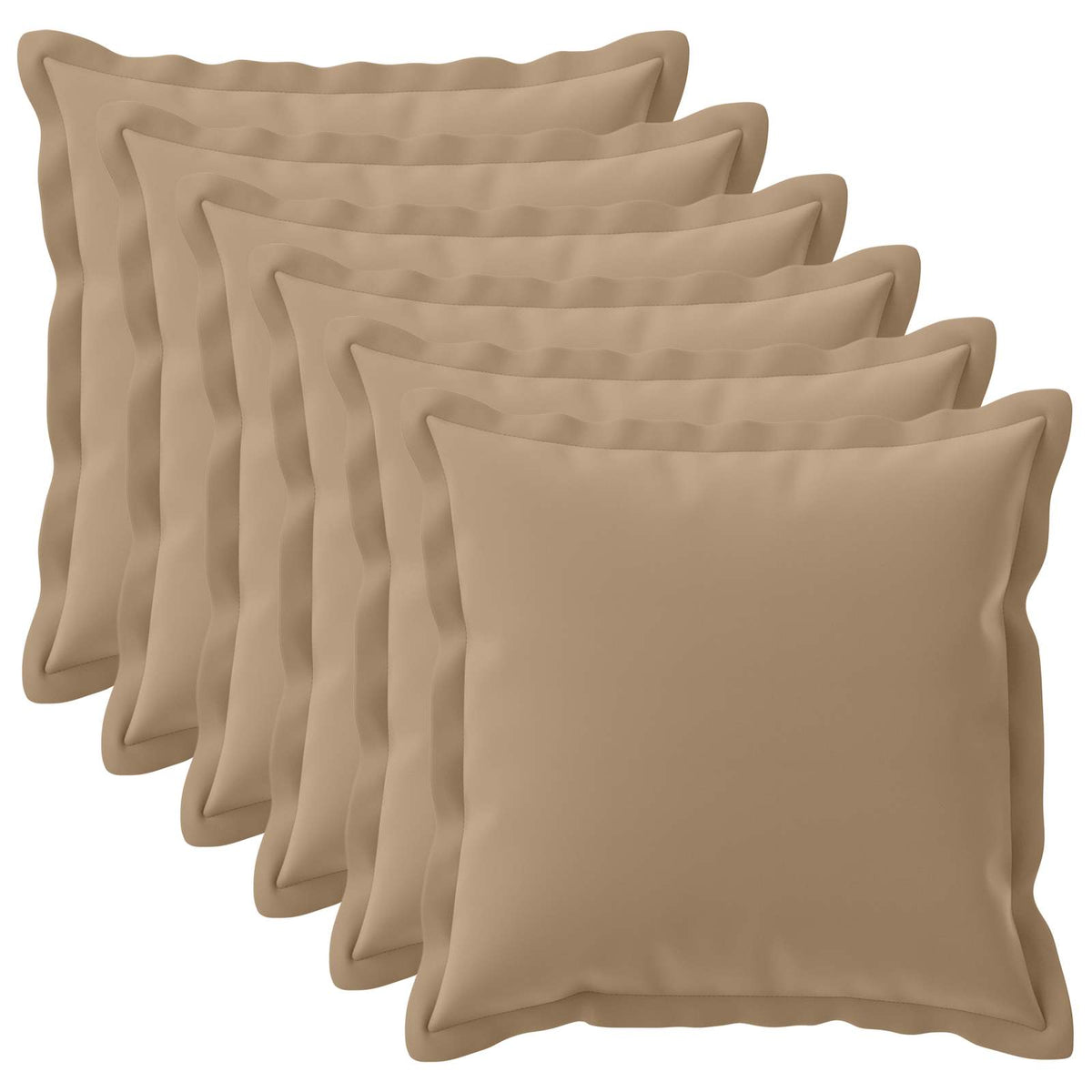 Cushion Cover 6 pcs HOUTEN Taupe 80 x 80 cm Polyester