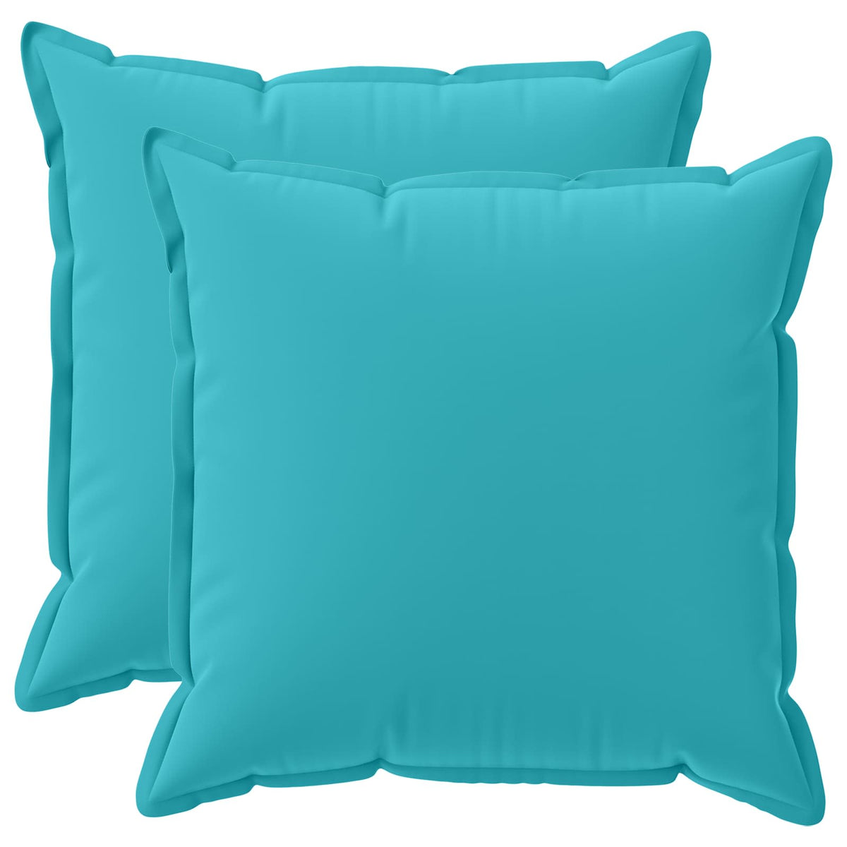 Cushion Cover 2 pcs HOUTEN Turquoise 80 x 80 cm Polyester
